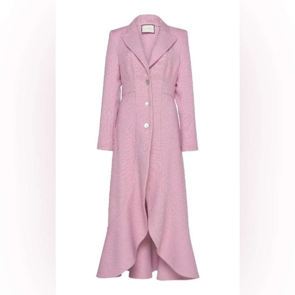 ALEXIS DEVEREAUX RUFFLE COAT IN PURPLE